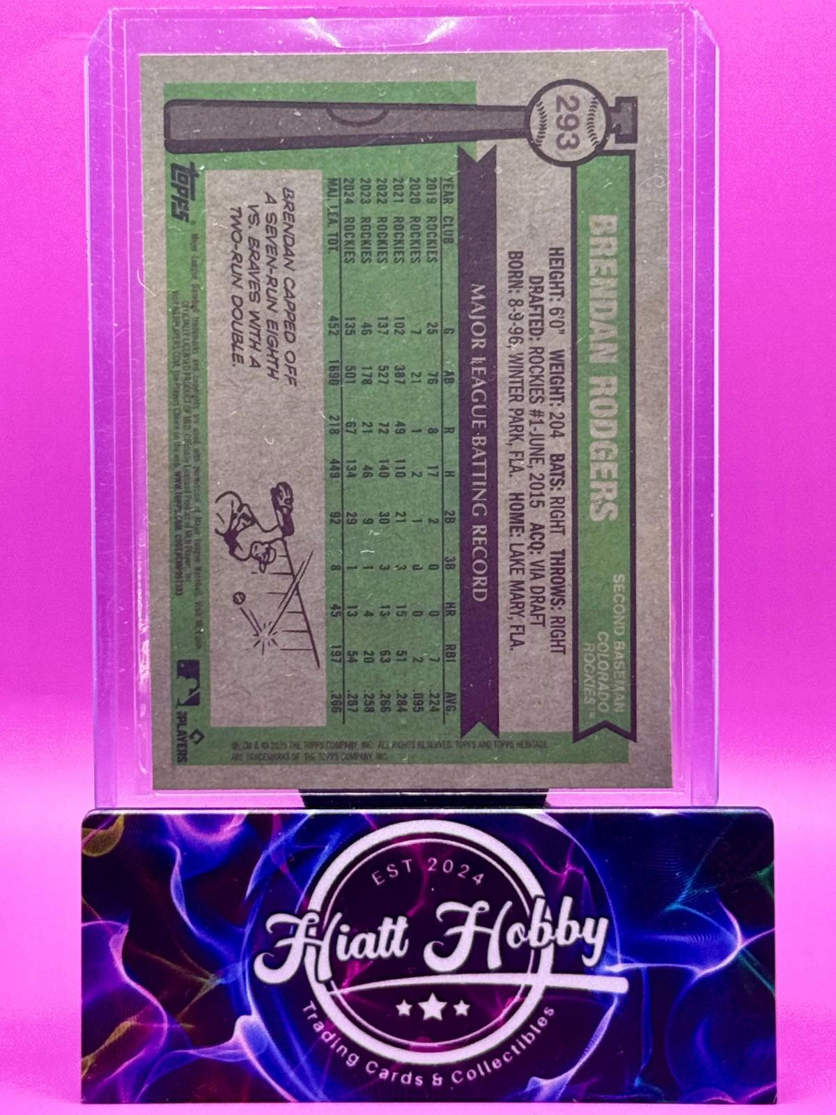 2025 Topps Herritage - Brendan Rodgers #293 - Burgundy Sparkle Refractor