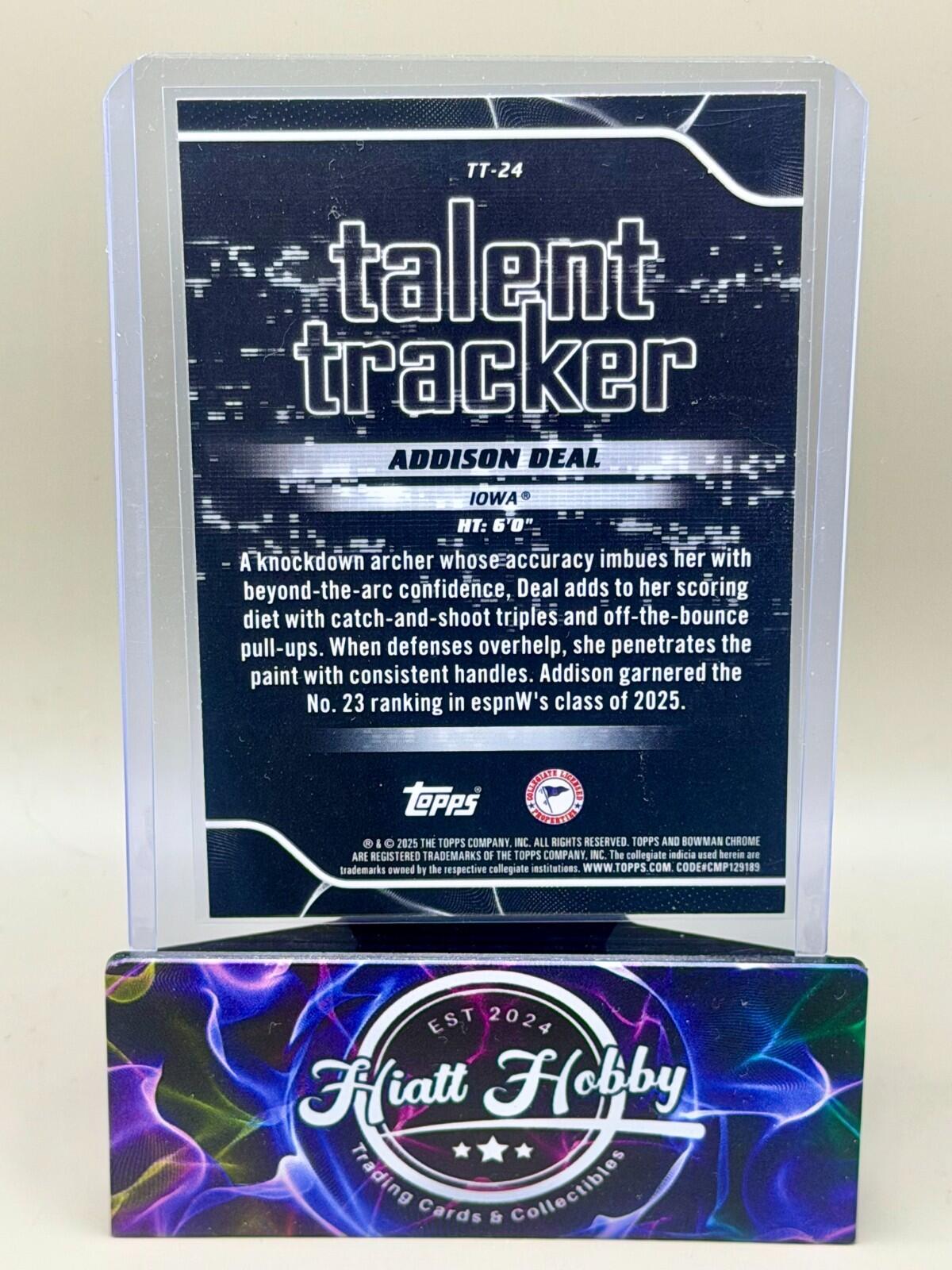 2025-26 Bowman Chrome Basketball - #TT-24 Addison Deal - Talent Tracker