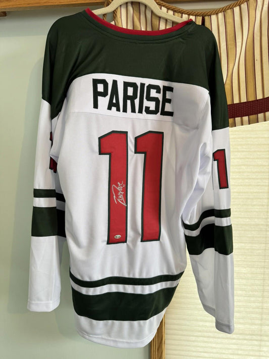 ZACH PARISE signed WILD custom jersey COA SIZE XL
