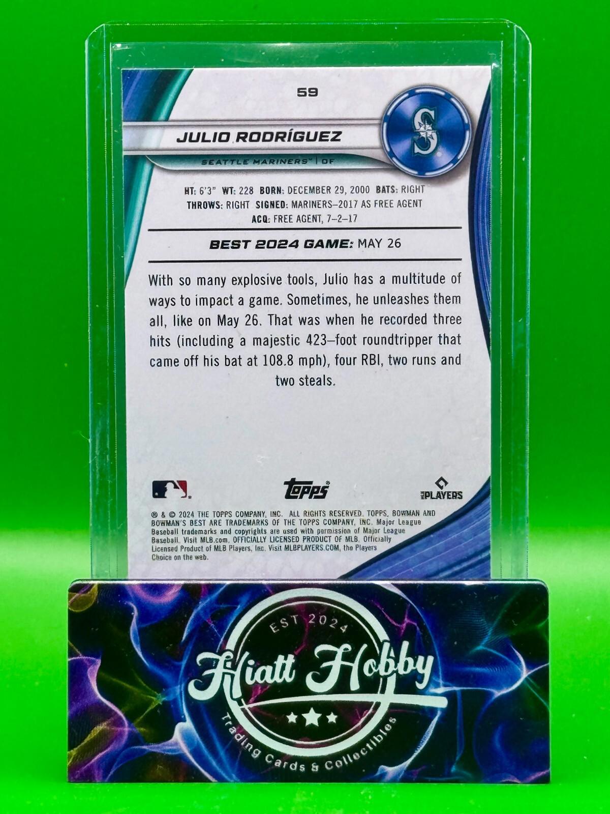 2024 Bowman's Best - Julio Rodriguez #59 - Wave Refractor