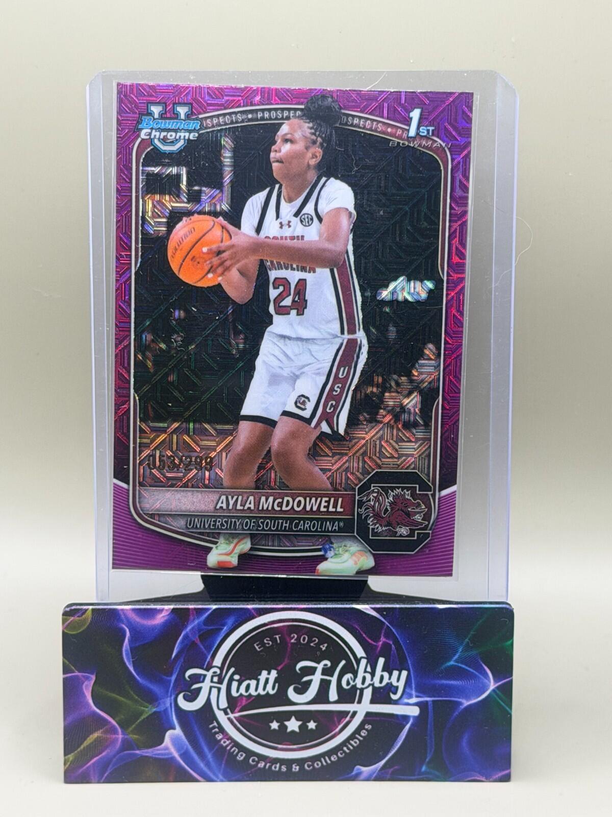 2025-26 Bowman Chrome Basketball #BCP-84 Ayla McDowell - Fuchsia Mojo /299 (1st)