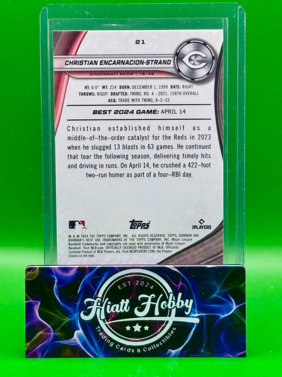 2024 Bowman Best Baseball - Christian Encarnacion-Strand #21 - Green Mini Diamon