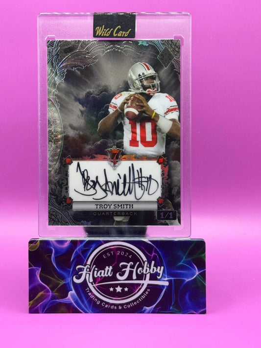2024 Wild Card 7-Card Stud - Troy Smith #AD7CE-TS - Black Rainbow Auto 1/1