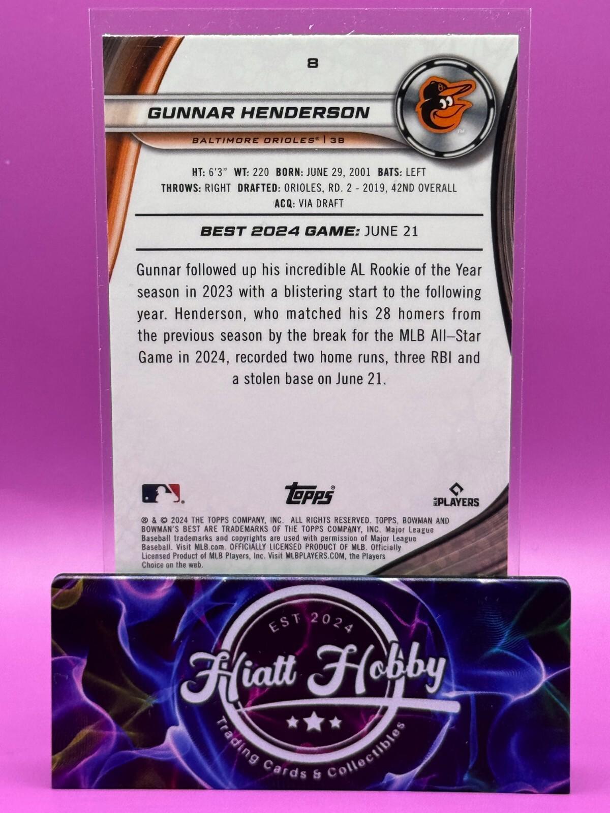 2024 Bowman's Best - Gunnar Henderson #8 - Wave Refractor (RC)