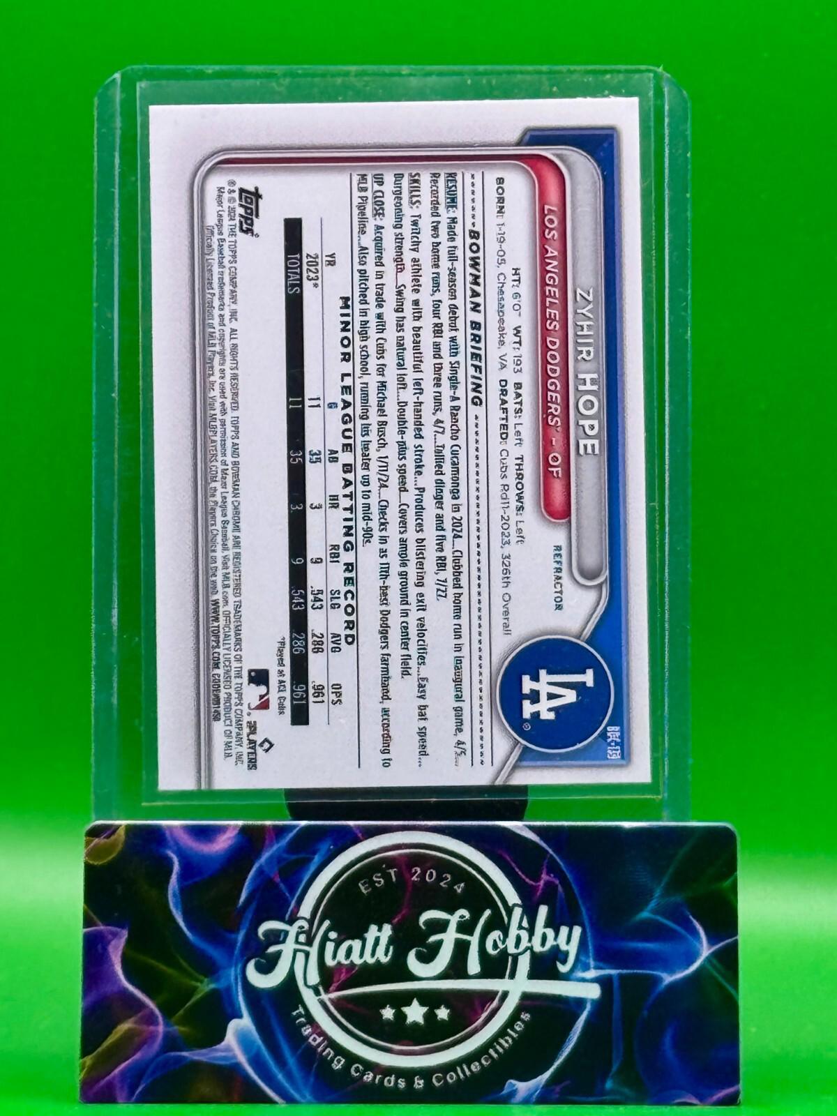 2024 Bowman Draft Chrome Baseball - Zyhir Hope #BDC-139 - Refractor (RC)