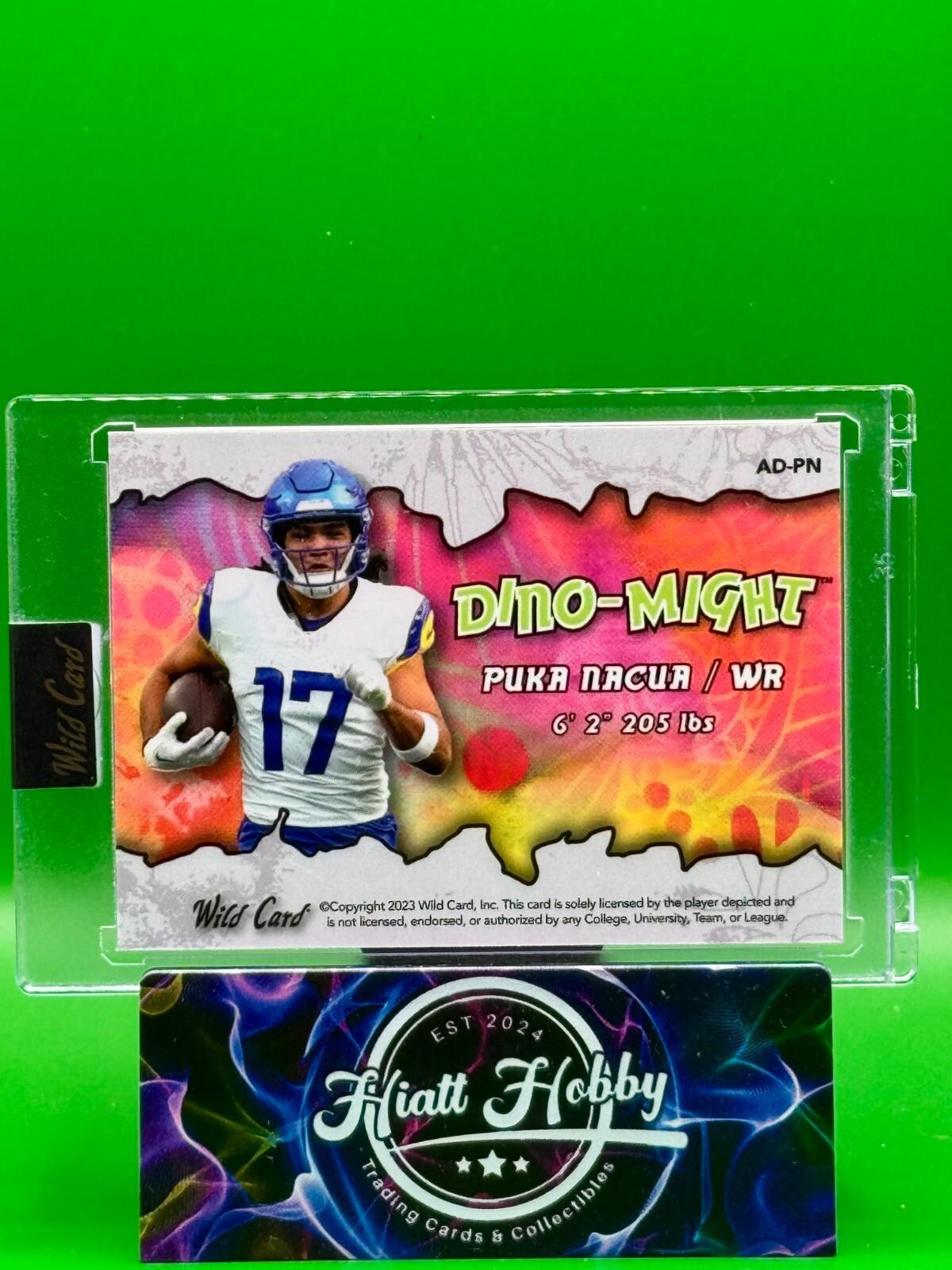 2023 Wild Card Dino-Might - Puka Nacua #AD-PN - Silver Mojo T-Rex /25