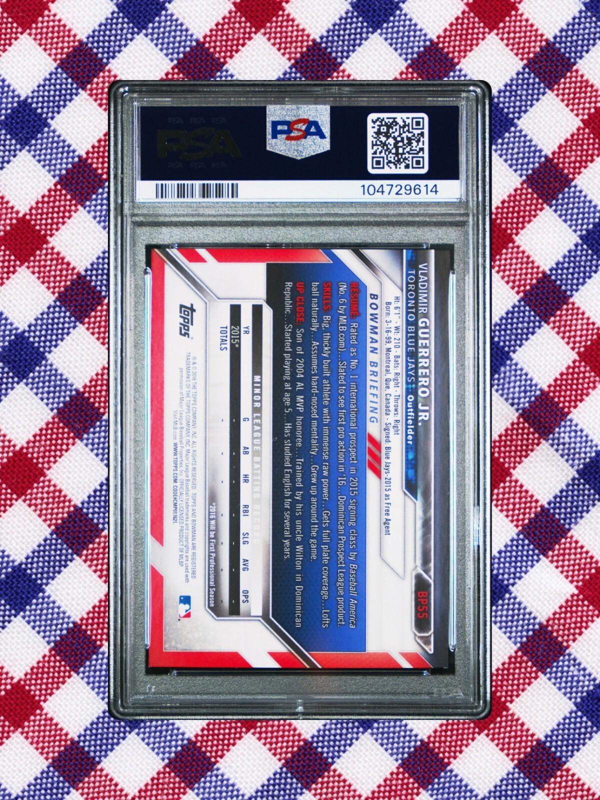 2016 Bowman Prospects - Vladimir Guerrero Jr #BP-55 - PSA 9 (RC)