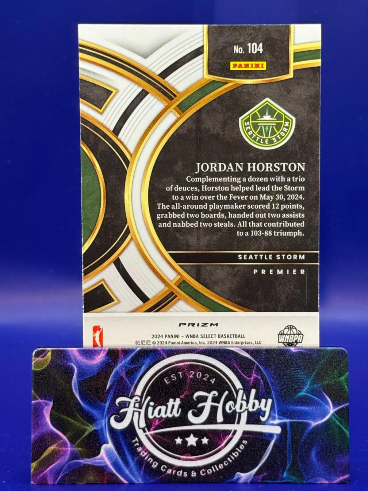 2024 Panini Select WNBA - Premier Level #104 - Jordan Horston - Pink Ice