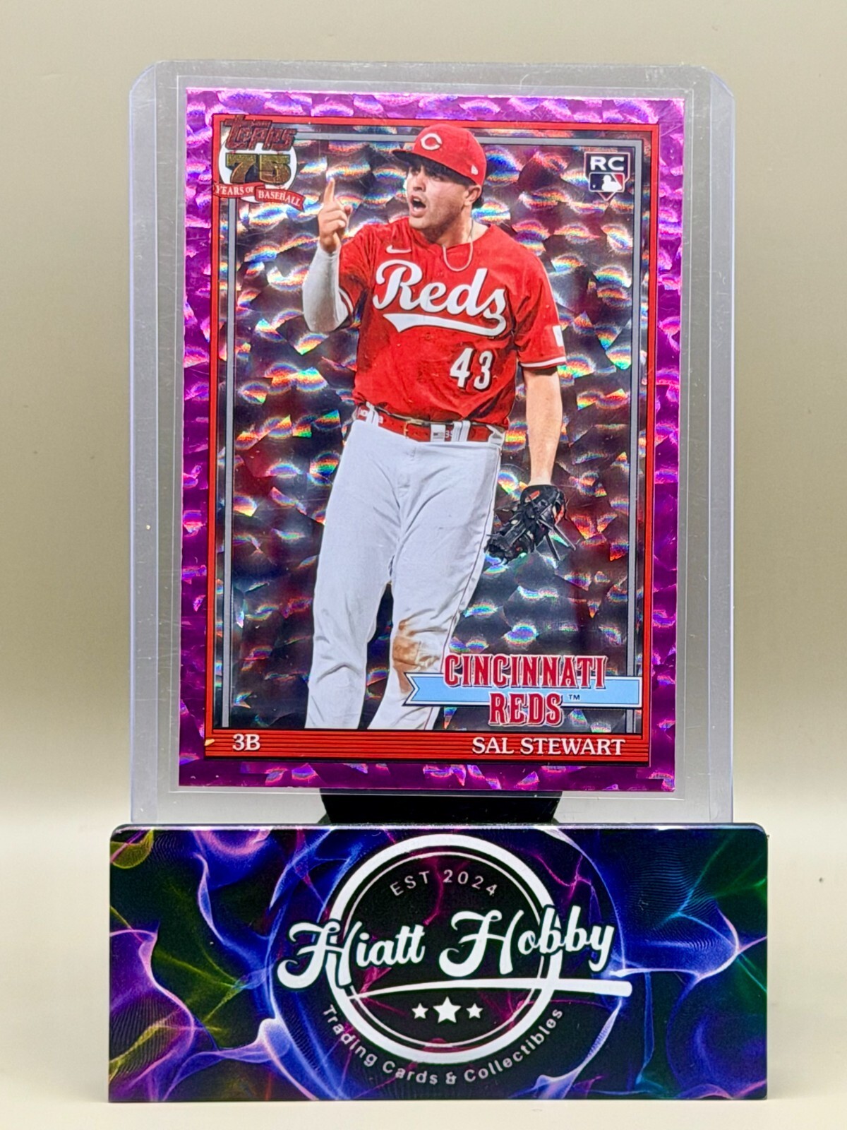 2026 Topps - #91C2-13 Sal Stewart - 35th Anniversary - Pink Crackle (RC)