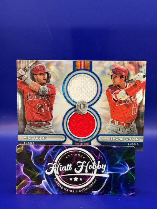 2024 Topps Tribute - Mike Trout Shohei Ohtani Dual Relic 2 Color Jersey /150