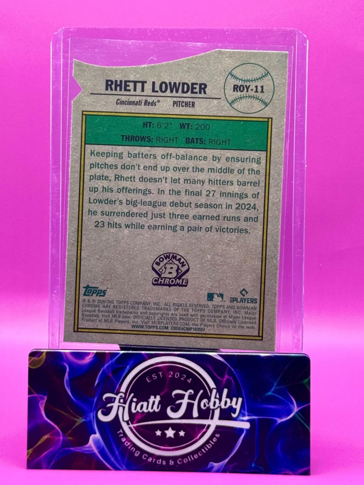 2025 Bowman Chrome - Rhett Lowder #ROY-11 - ROY Favorites - Mojo