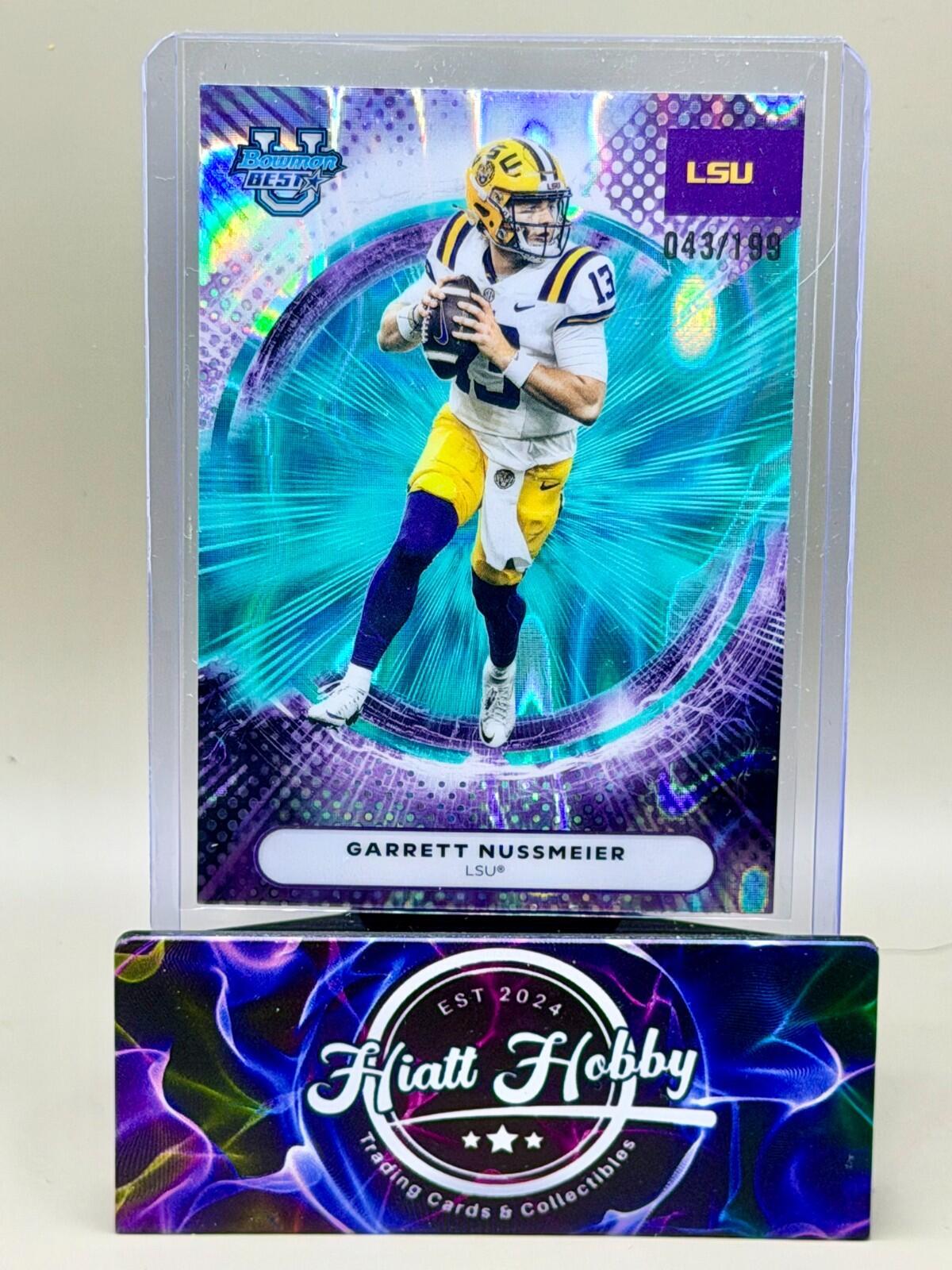 2025 Bowman's Best U - #59 Garrett Nussmeier - Teal Lava /199