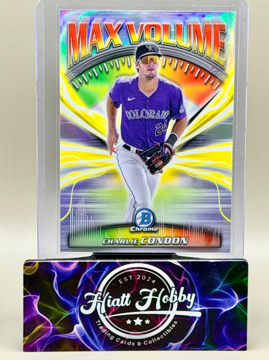 2025 Bowman Chrome - Charlie Condon #MV-15 - Max Volume (RC)