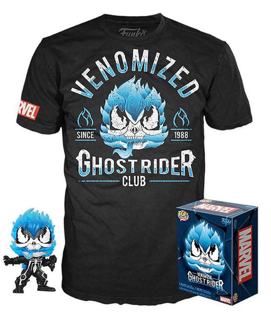 Venomized Ghost Rider (Blue) and Venomized Ghost Rider Tee (L, Sealed) 369 - Walmart Exclusive