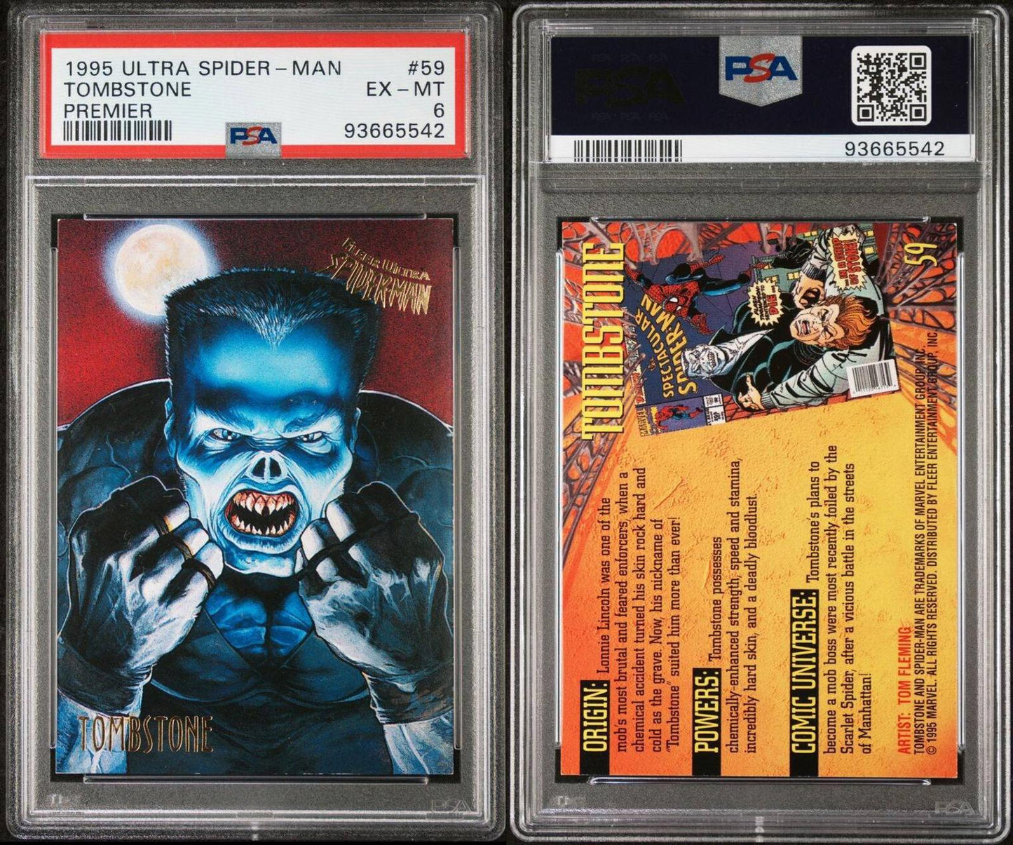 1995 Ultra Spider Man Premier Tombstone #59 PSA9