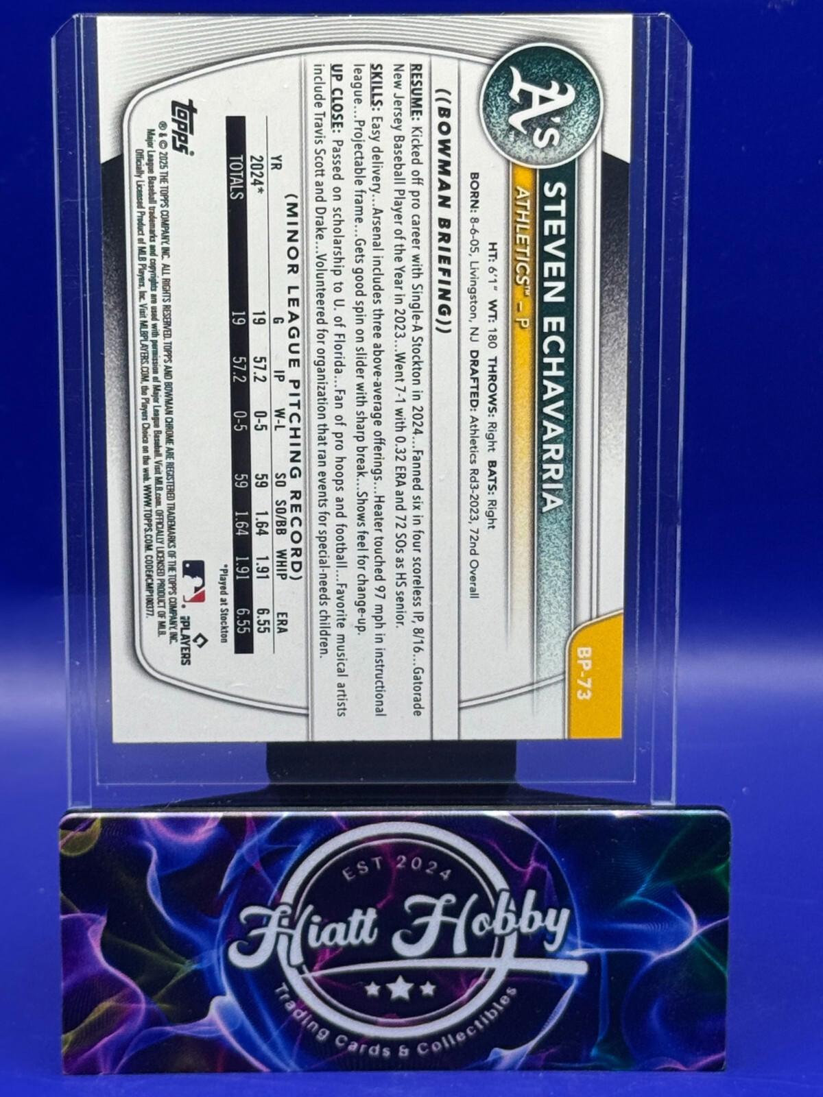 2025 Bowman - Steven Echavarria #BP-73 - Blue Pattern /125 (RC)