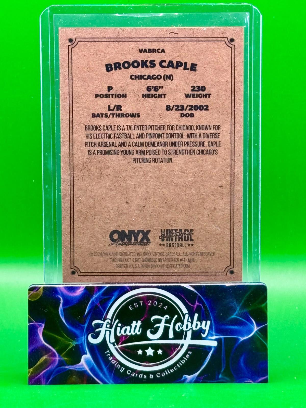 2024 Onyx Vintage Baseball - Brooks Caple #VABRCA - Auto