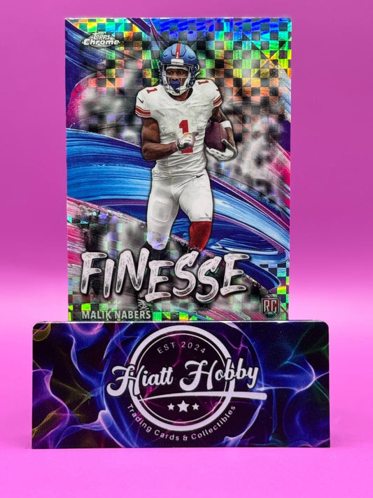 2024 Topps Chrome Football - Malik Nabers #F-6 - Finesse - X-Fractor (RC)