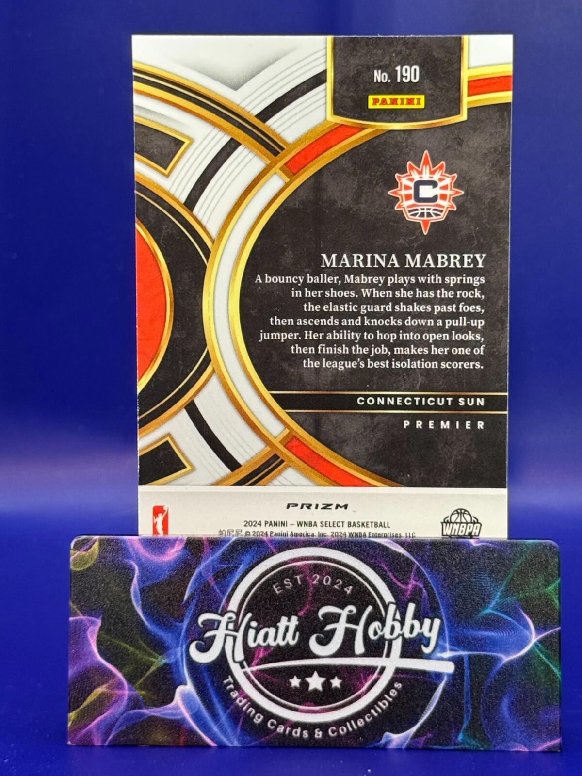 24 Panini Select WNBA - Premier #190 - Marina Mabrey - Pink Ice