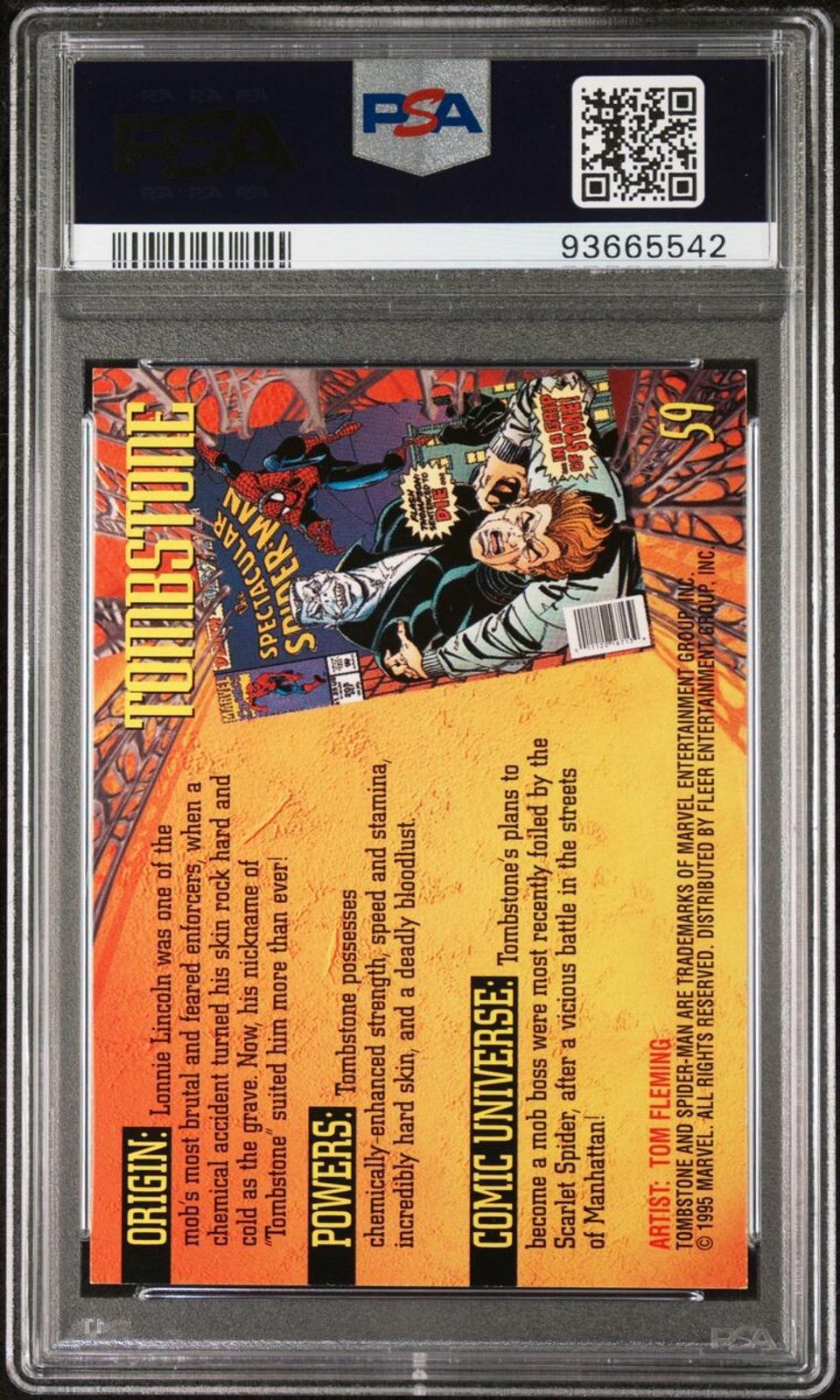 1995 Ultra Spider Man Premier Tombstone #59 PSA9