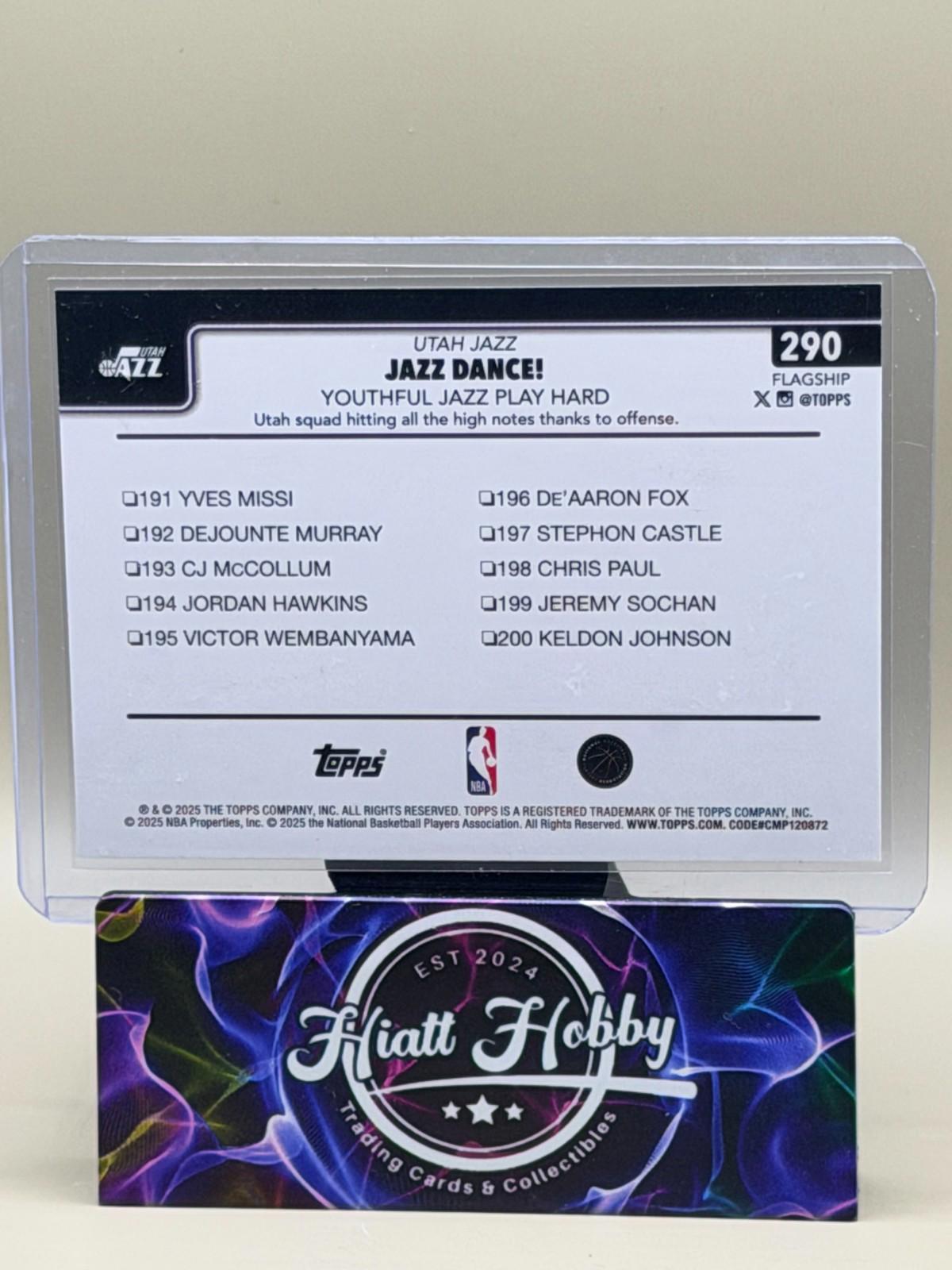 2025-26 Topps Basketball - Utah Jazz Checklist #290 - Season Tipoff