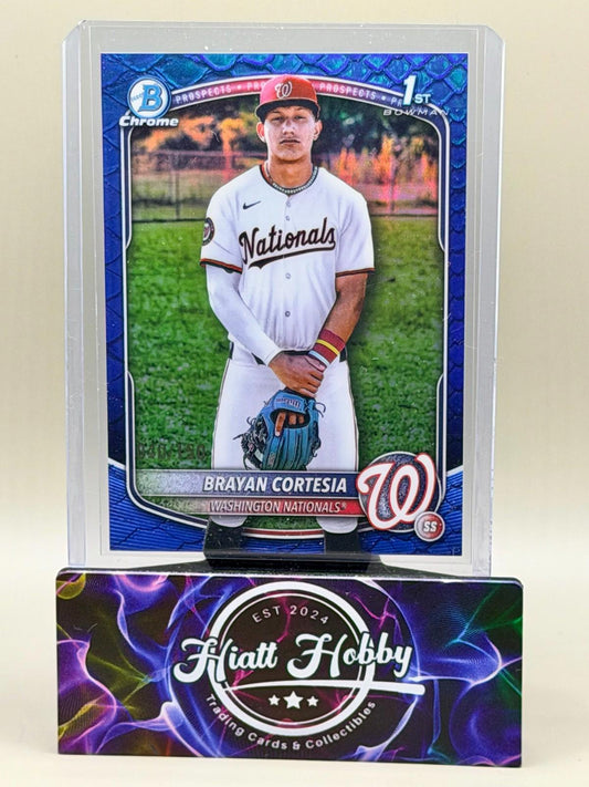 2025 Bowman Chrome - Brayan Cortesia #BCP-211 - Blue Reptilian /150 (RC)
