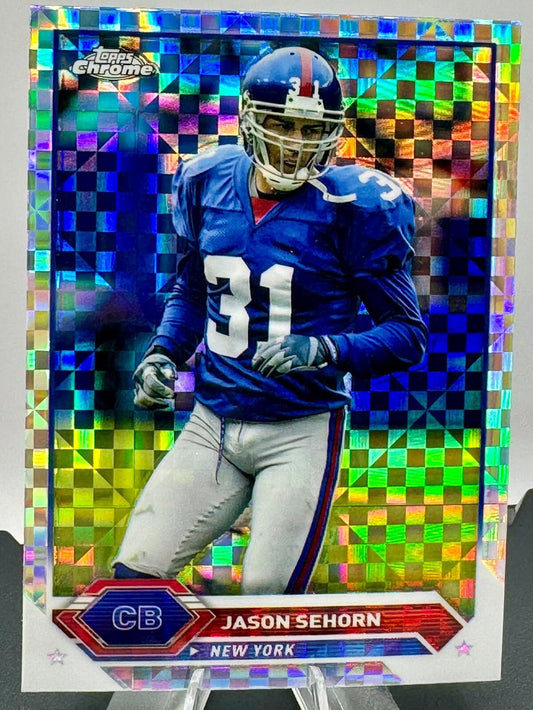 2023 Topps Composite Football- Topps Chrome Checker Refractor - Jason Sehorn #45