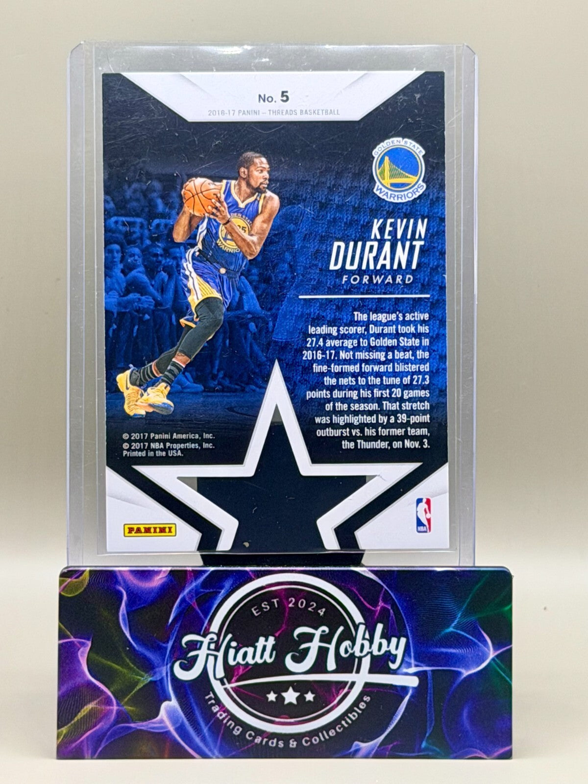 2016-17 Panini Threads - #5 Kevin Durant - Century Stars (Case Hit)