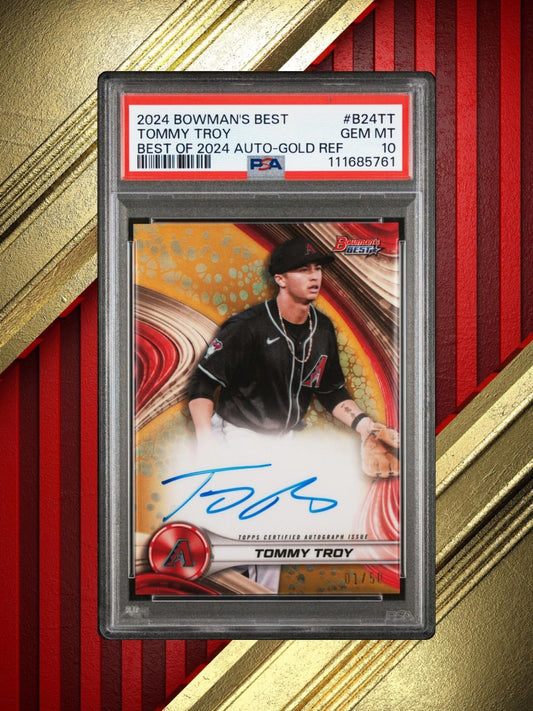 2024 Bowman's Best - Tommy Troy #B24-TT - Gold Auto /50 (RC, AU) - PSA 10
