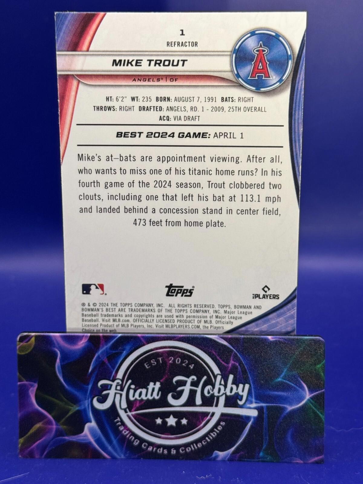 2024 Bowman's Best Baseball - Mike Trout #1 - Refractor