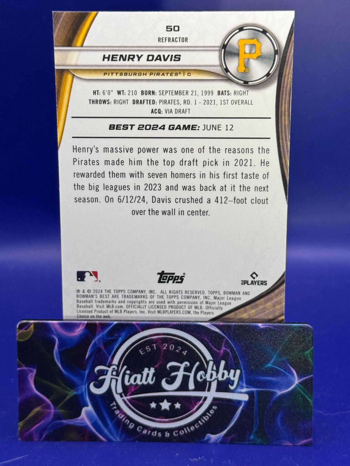2024 Bowman's Best Baseball - Henry Davis #50 - Refractor