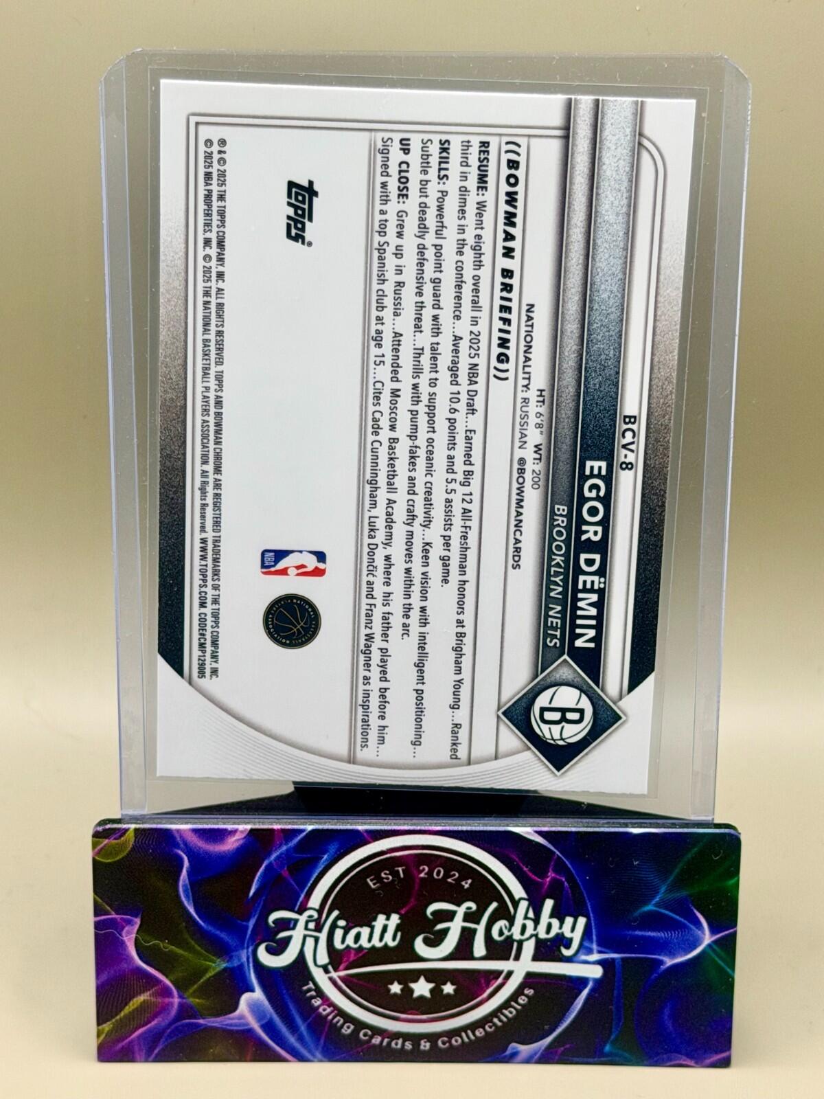2025-26 Bowman Chrome Basketball - #BCV-8 Egor Demin - Reptilian (RC)