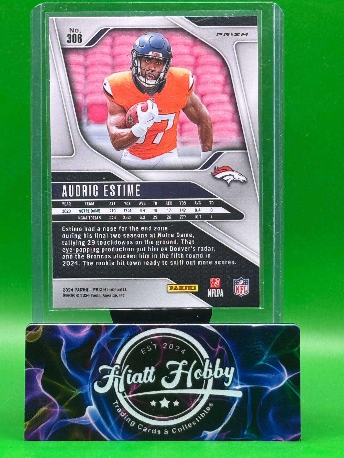 2024 Panini Prizm - Audric Estime #306 - Pink Prizm (RC)