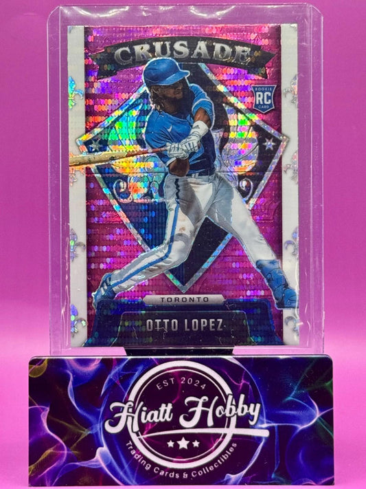 2022 Panini Chronicles Crusade Baseball - Otto Lopez #16 - Pink Hyper Prizm (RC)