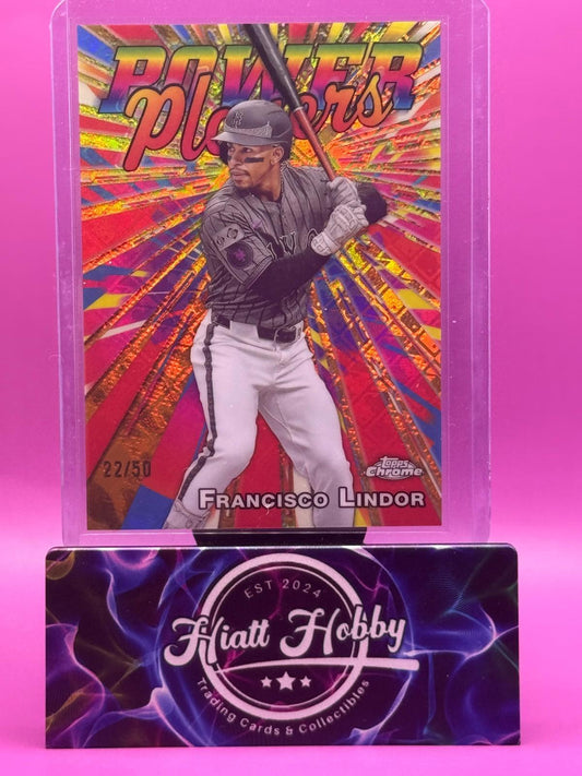 2025 Topps Chrome Logofractor Francisco Lindor #PP-9 - Power Players - Gold /50