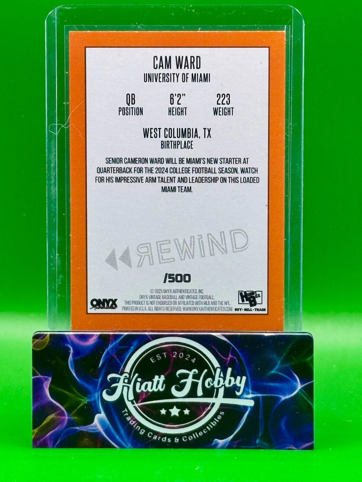 2024 Onyx Holiday Cards - Cam Ward - Green /500