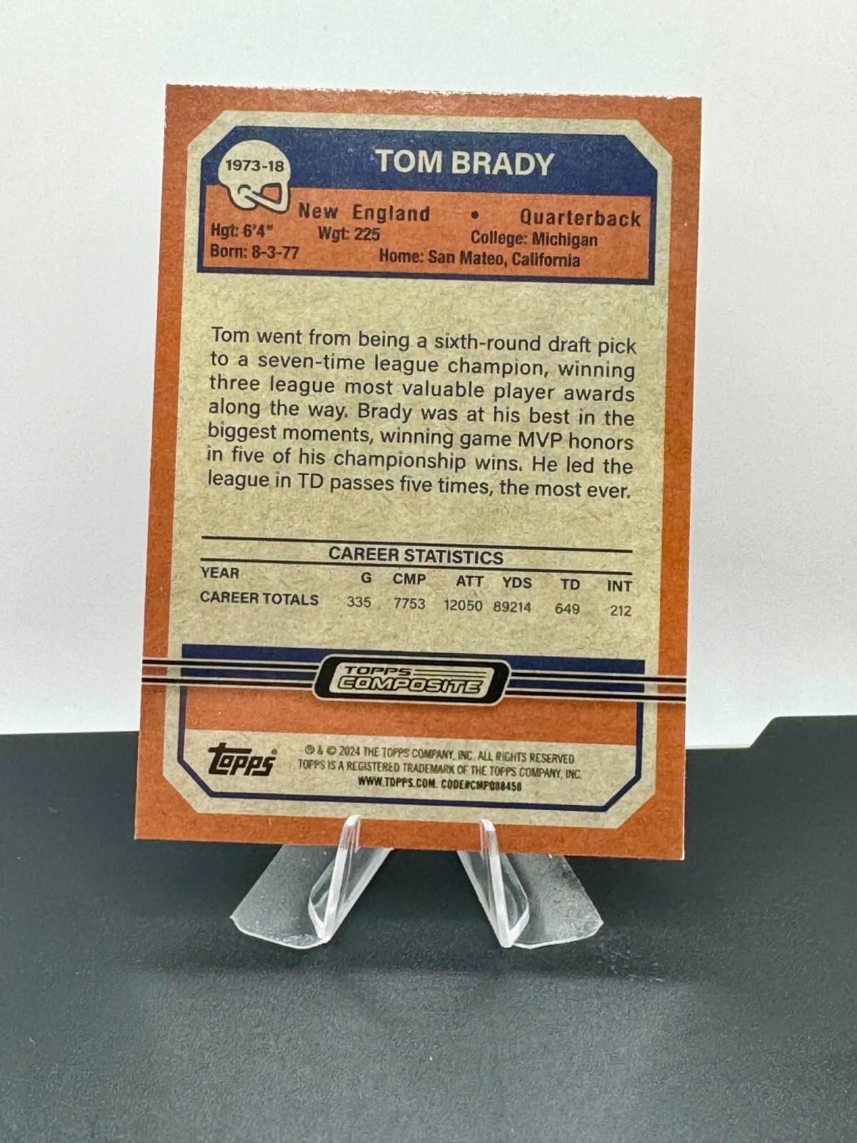 2023 Topps Composite - Tom Brady 1973 Inserts w/  Lazer Refractor - LOT of 2