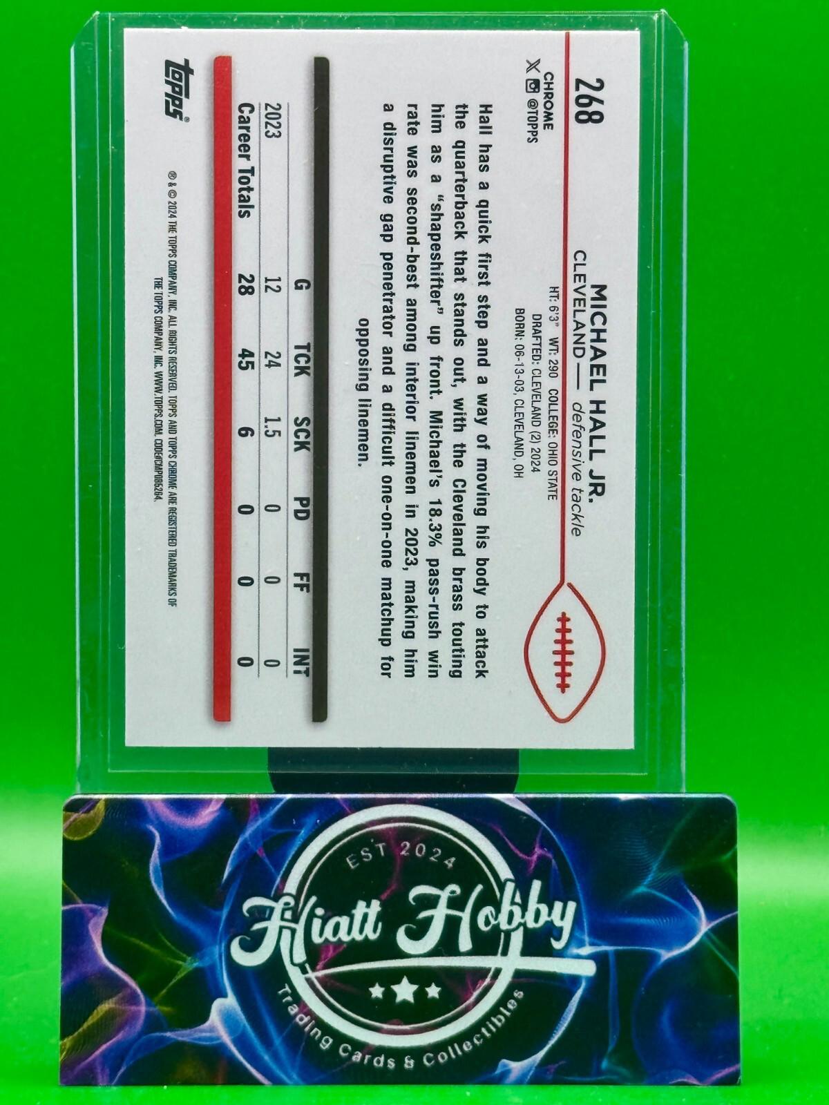 2024 Topps Chrome Football - Michael Hall Jr #268 - Aqua Refractor /199 (RC)