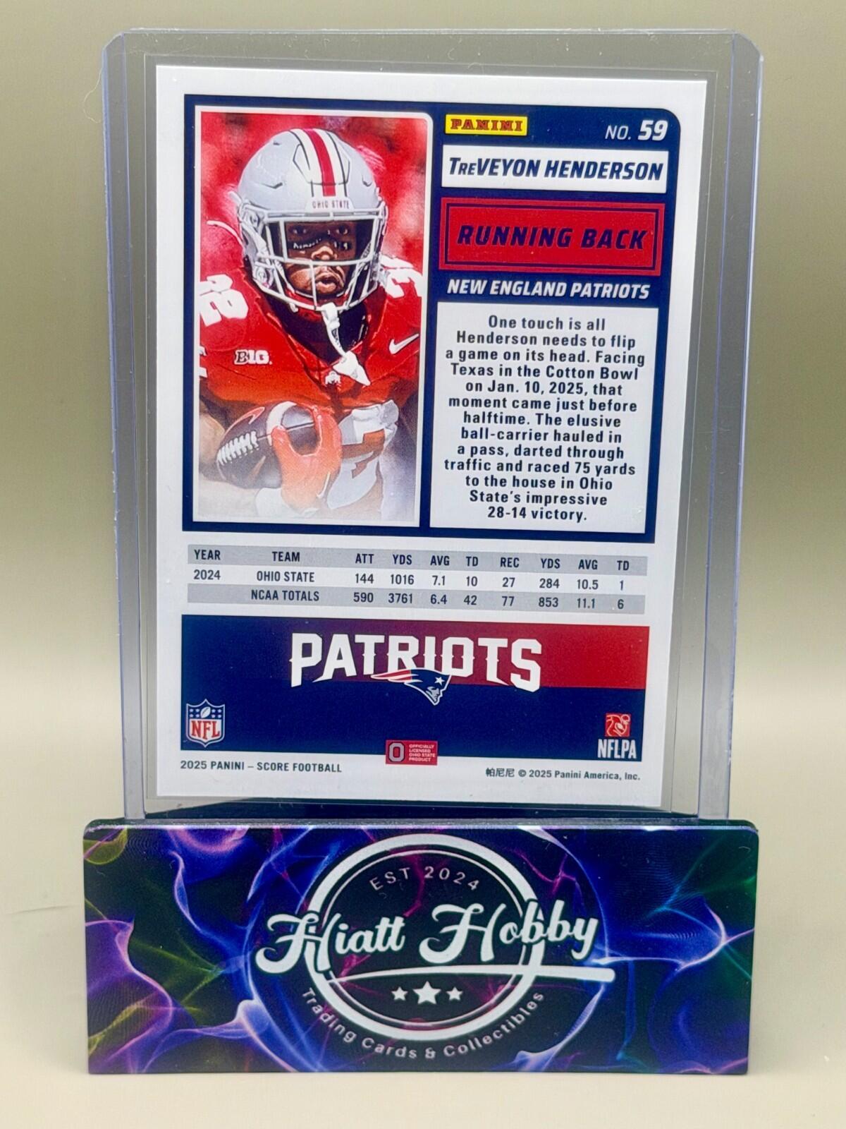 2025 Panini Score - #59 Treveyon Henderson (RC)