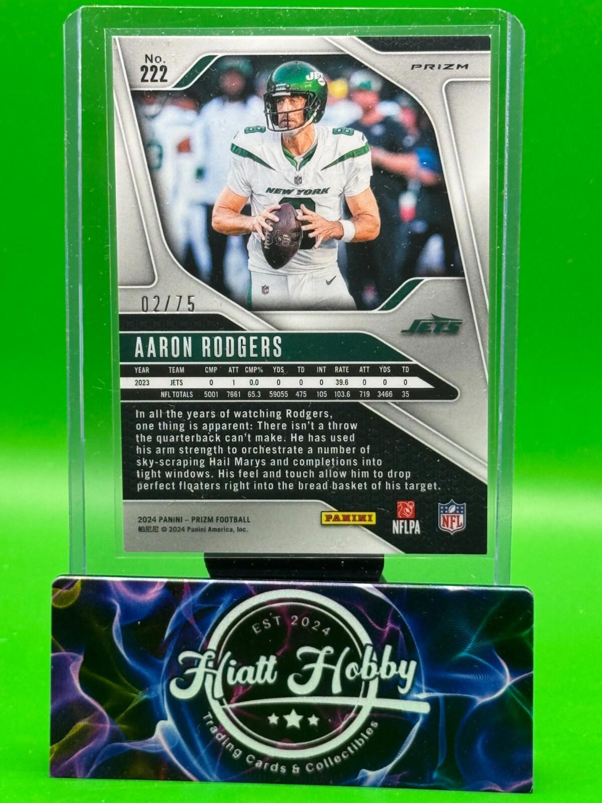 2024 Panini Prizm Football - Aaron Rodgers #222 - Green Scope Prizm /75