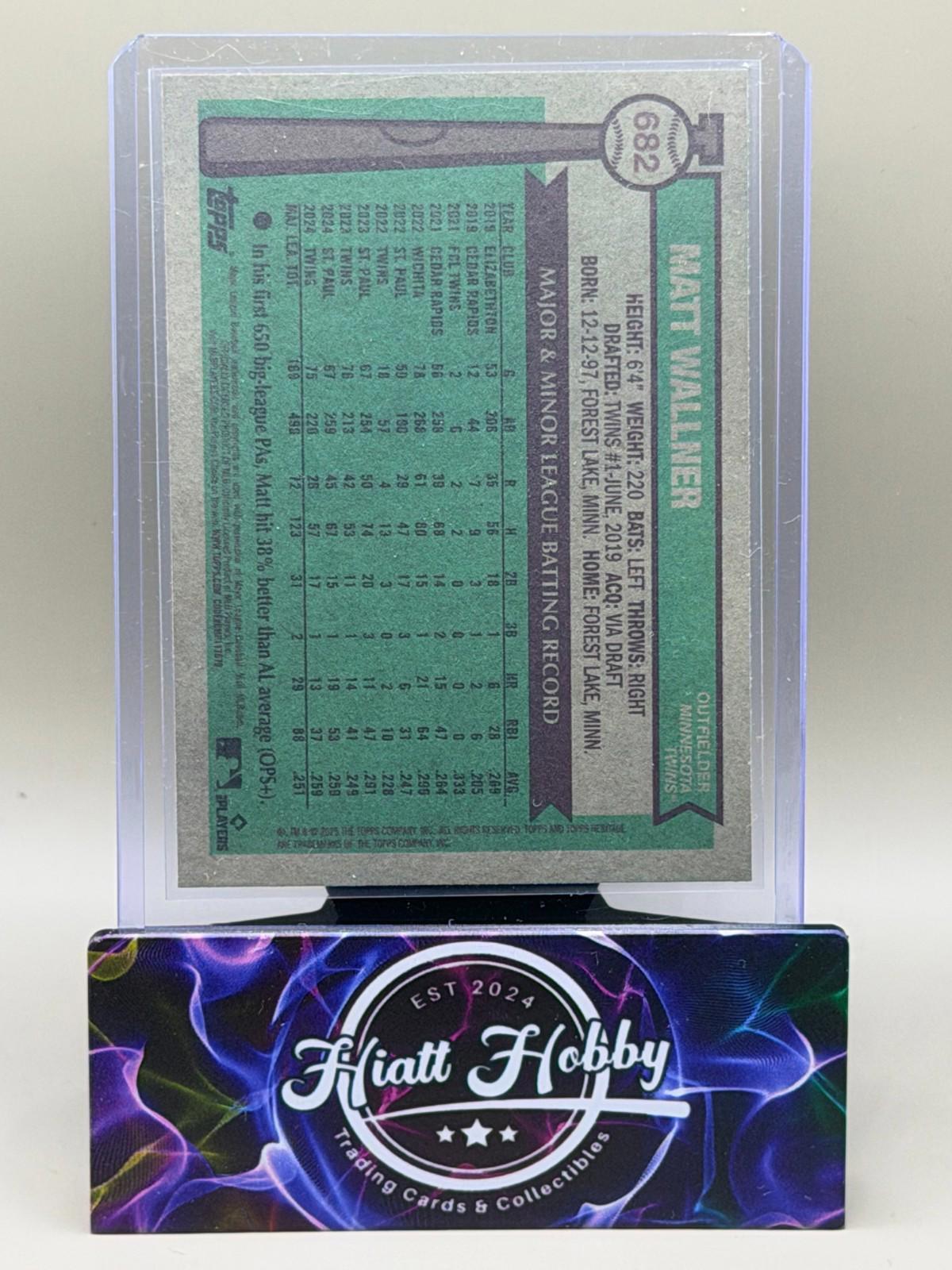 2025 Topps Heritage High Number - Matt Wallner #682 - Dark Blue Boarder