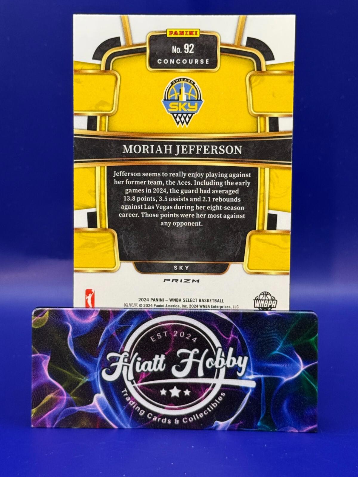 2024 Panini Select WNBA - Concourse Level #92 - Moriah Jefferson - Silver Holo