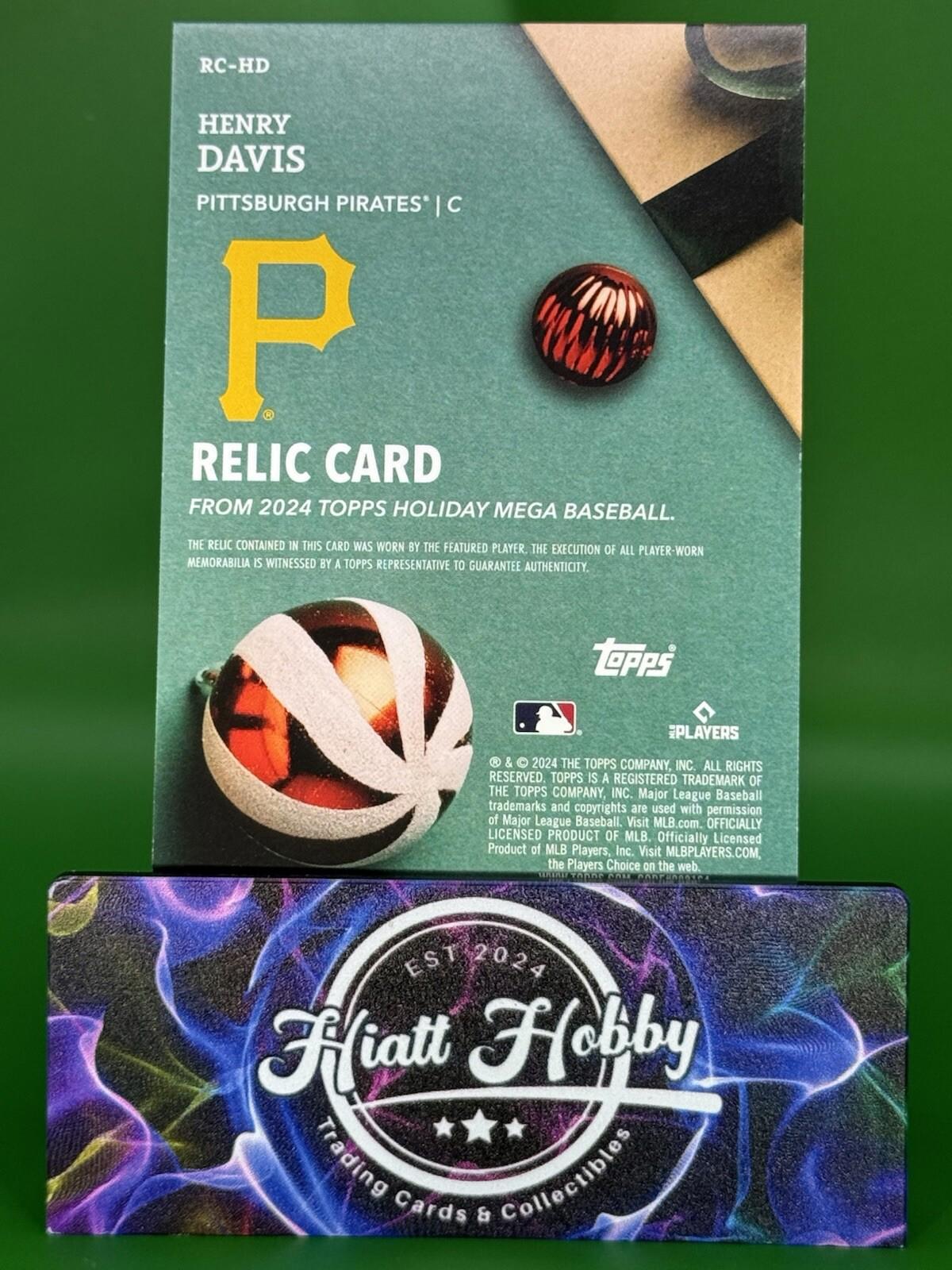2024 Topps Holiday Relic Card #RC-HD Henry Davis Rookie Pittsburgh Pirates
