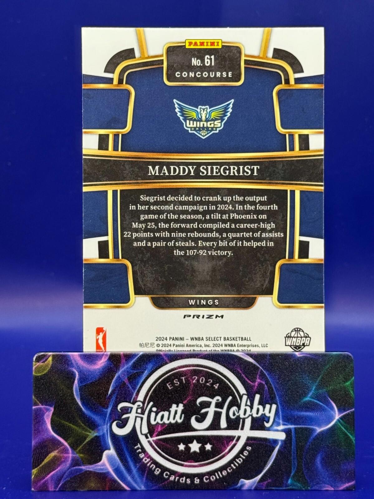2024 Panini Select WNBA - Concourse #61 - Maddy Siegrist - Pink Ice