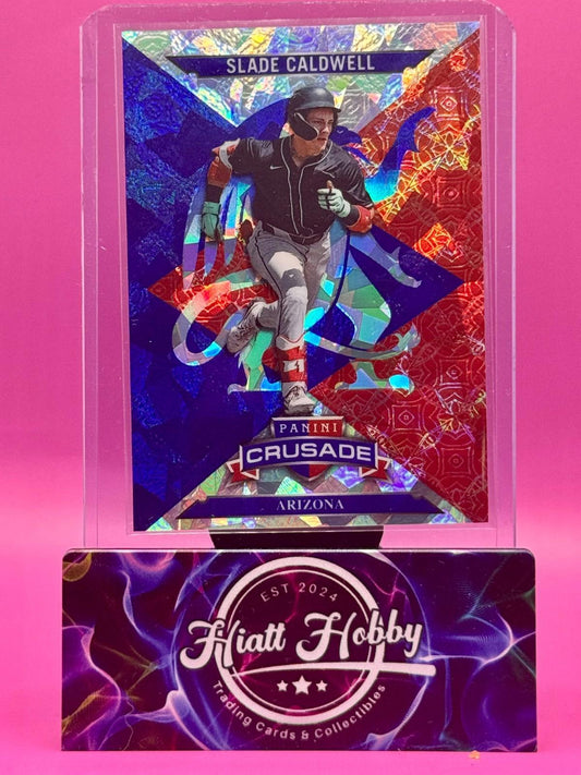 2025 Panini Crusade - Slade Caldwell #92 - Blue Crusade -Cracked Ice (RC)