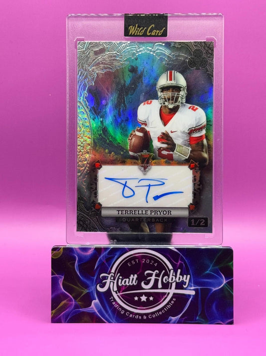 2024 Wild Card 7-Card Stud - Terrelle Pryor #AC7CG-TP Platinum Rainbow Auto 1/2