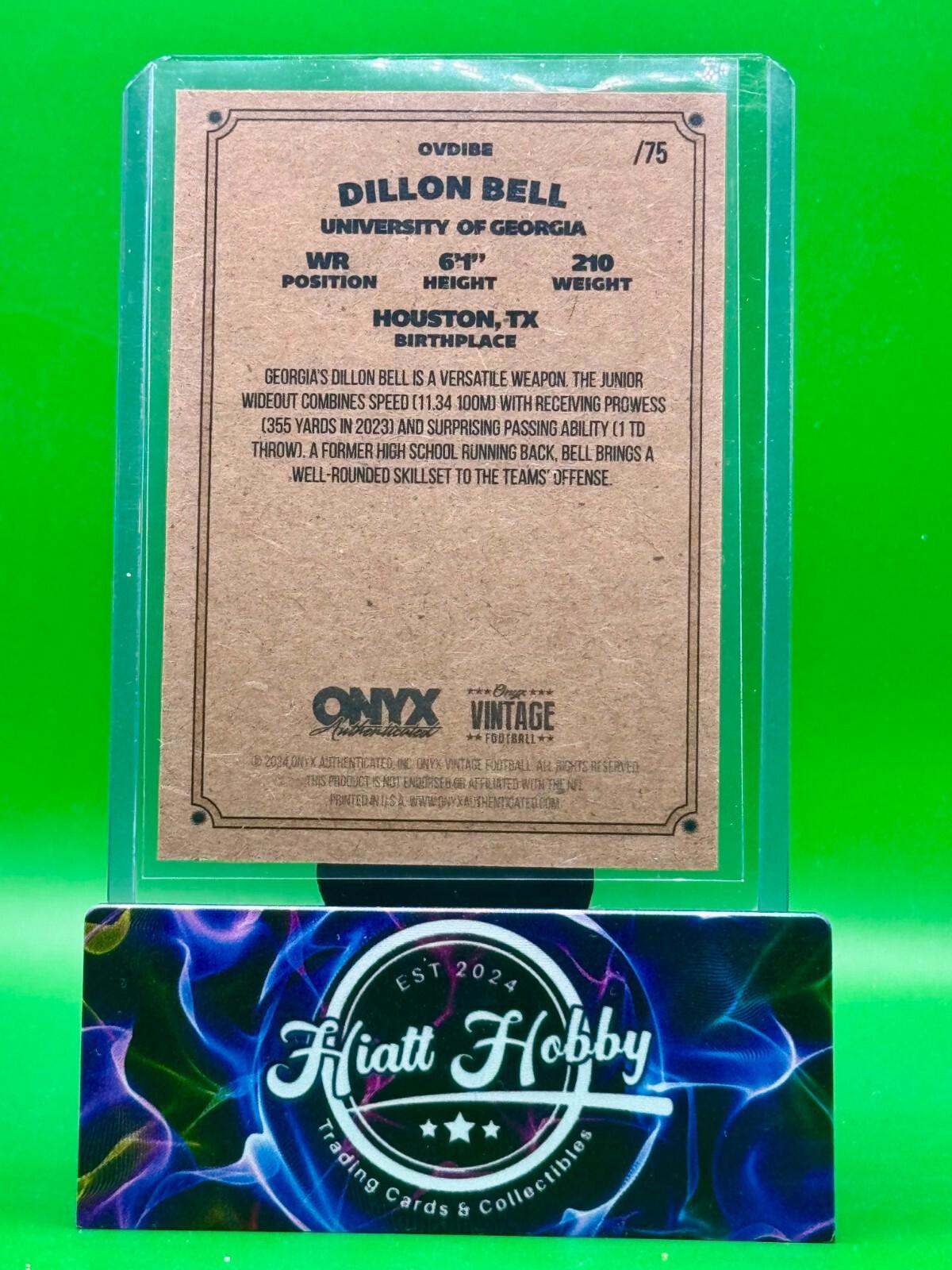 2024 Onyx Vintage Football - Dillon Bell #OVDIBE - Orange /75