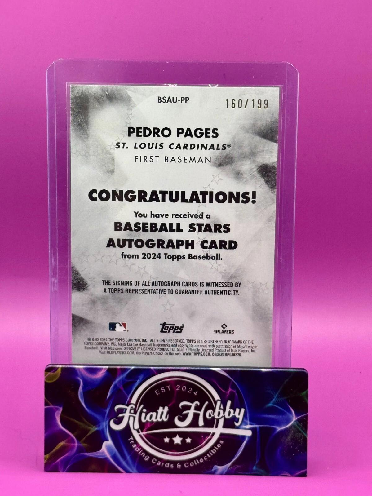 2024 Topps Update - Pedro Pages - Baseball Stars Auto - Black /199 (AU, RC)