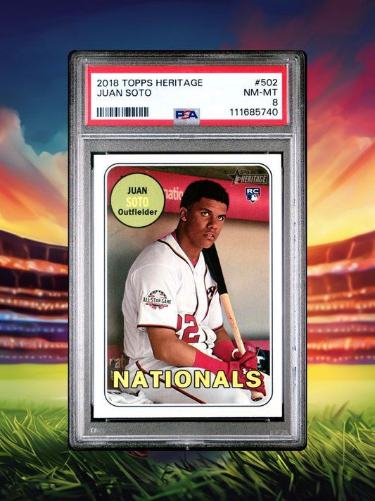 2018 Topps Heritage High Number - Juan Soto #502 (RC) - PSA 8