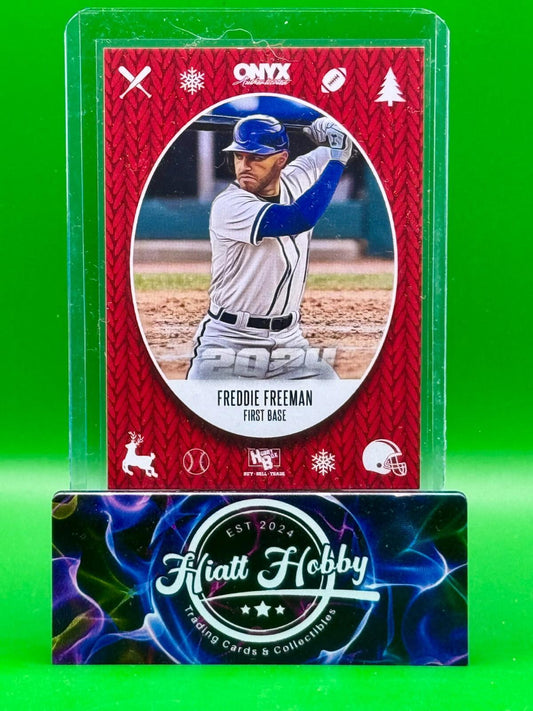 2024 Onyx Holiday Cards - Freddie Freeman - Red /100